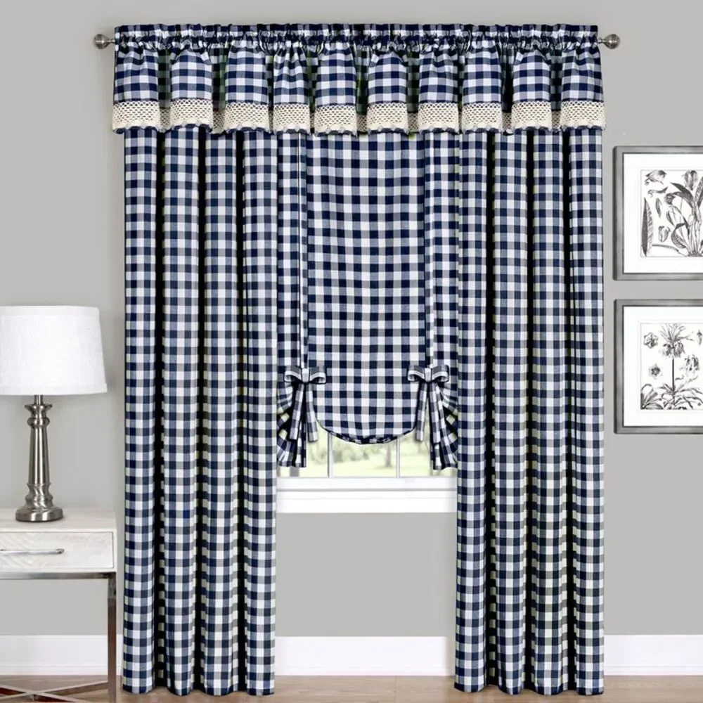 Achim Home Furnishings Single Panel Buffalo Check Window Curtain, 42